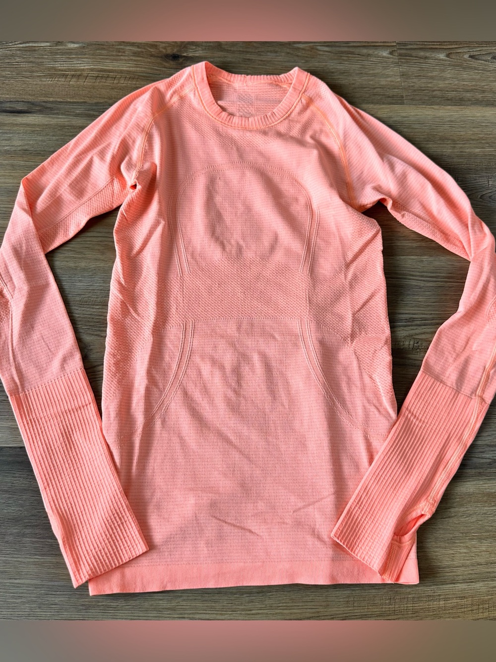 Lululemon Swiftly Tech Long Sleeve Shirt Women 4 Orange Seamless Running Top EUC